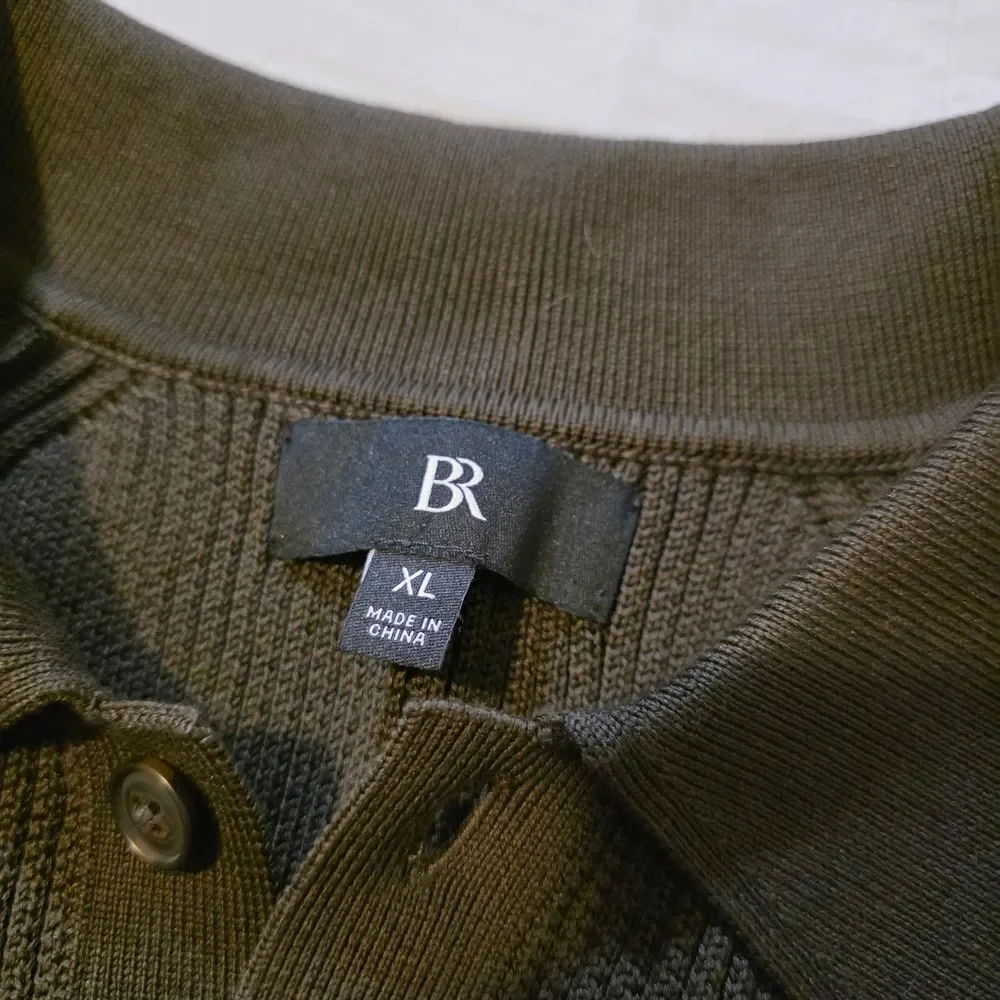 Banana Republic Brown Knit Polo Mens XL